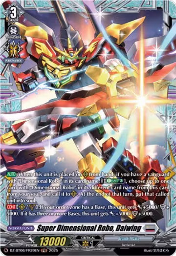 Super Dimensional Robo, Daiwing (FR) (DZ-BT06/FR20EN), DZ-BT06: Generation Dragenesis — Vanguard card price
