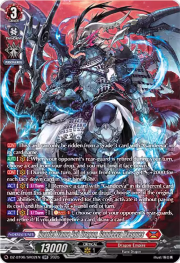 Scarlet Flame Ash Dragon, Gandeeva Masques (SR) (DZ-BT06/SR02EN), DZ-BT06: Generation Dragenesis — Vanguard card price
