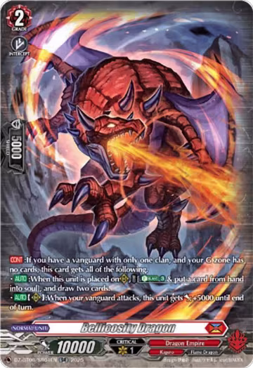 Bellicosity Dragon (SR) (DZ-BT06/SR04EN), DZ-BT06: Generation Dragenesis — Vanguard card price