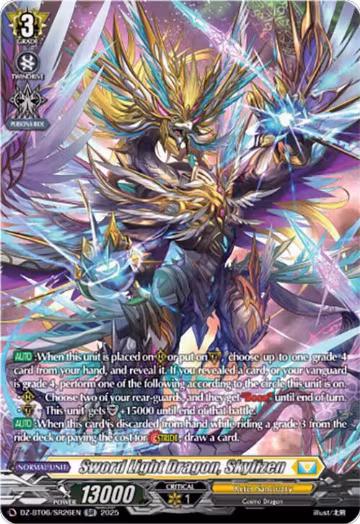 Sword Light Dragon, Skylizen (SR) (DZ-BT06/SR26EN), DZ-BT06: Generation Dragenesis — Vanguard card price
