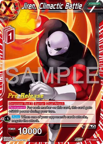 Jiren, Climactic Battle (BT27-005), History of Z Pre-Release Cards — DB Super card price