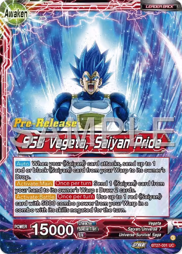 Vegeta // SSB Vegeta, Saiyan Pride (BT27-001) — card price