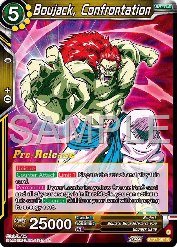 Boujack, Confrontation (BT27-087), History of Z Pre-Release Cards — DB Super card price