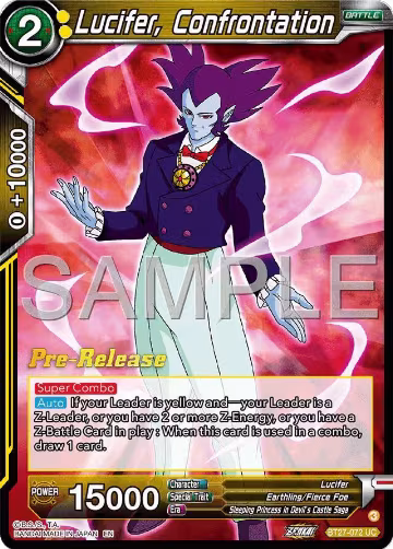 Lucifer, Confrentation (BT27-072), History of Z Pre-Release Cards — DB Super card price
