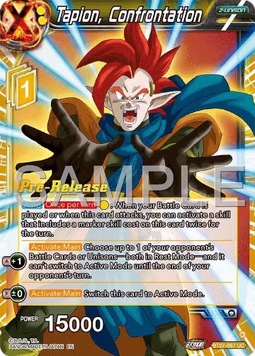 Tapion, Confrontation (BT27-067), History of Z Pre-Release Cards — DB Super card price