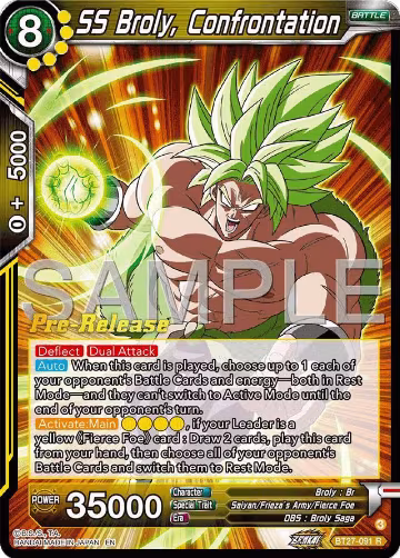 SS Broly, Confrontation (BT27-091), History of Z Pre-Release Cards — DB Super card price
