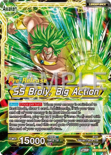 Broly // SS Broly, Big Action (BT27-066), History of Z Pre-Release Cards — DB Super card price