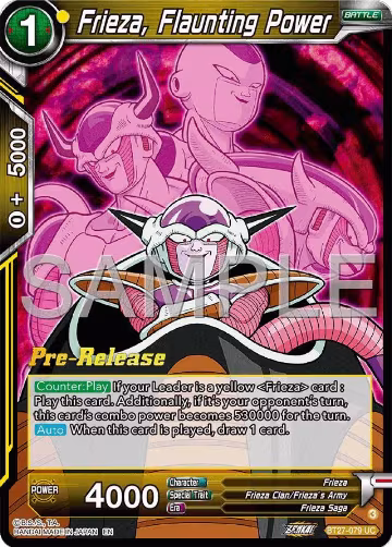 Frieza, Flaunting Power (BT27-079), History of Z Pre-Release Cards — DB Super card price