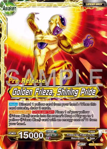 Frieza // Golden Frieza, Shining Pride (BT27-065), History of Z Pre-Release Cards — DB Super card price