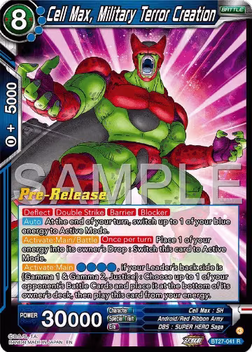 Cell Max, Military Terror Creation (BT27-041), History of Z Pre-Release Cards — DB Super card price