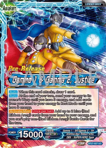 Gamma 2 // Gamma 1 & Gamma 2, Justice (BT27-027), History of Z Pre-Release Cards — DB Super card price