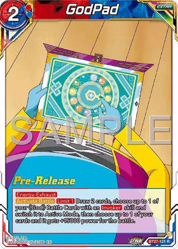 GodPad (BT27-121), History of Z Pre-Release Cards — DB Super card price