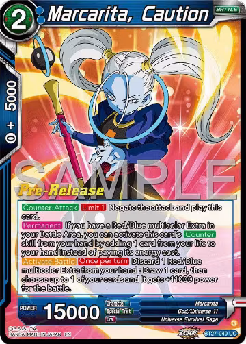 Marcarita, Caution (BT27-040), History of Z Pre-Release Cards — DB Super card price