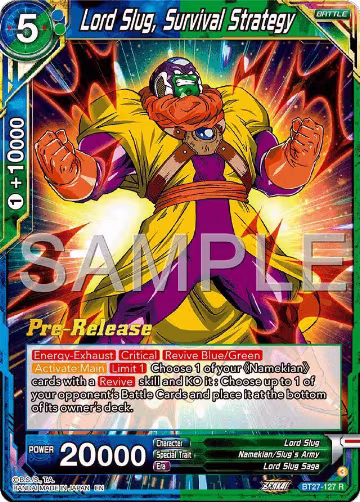 Lord Slug, Survival Strategy (BT27-127), History of Z Pre-Release Cards — DB Super card price