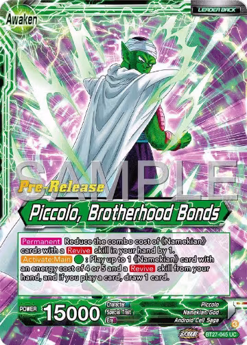 Piccolo // Piccolo, Brotherhood Bonds (BT27-045), History of Z Pre-Release Cards — DB Super card price