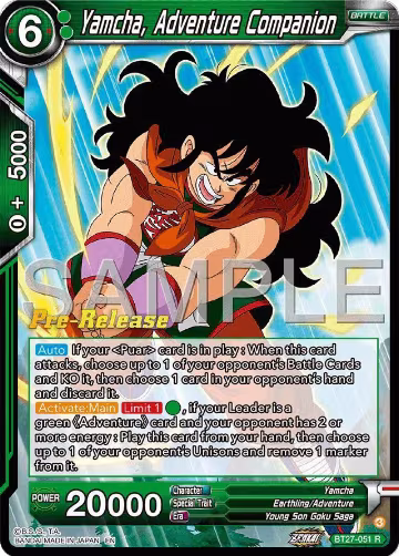 Yamcha, Adventure Companion (BT27-051), History of Z Pre-Release Cards — DB Super card price