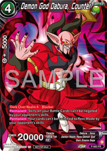 Demon God Dabura, Counter (Zenkai Series Tournament Pack Vol.11) (P-680), Tournament Promotion Cards — DB Super card price