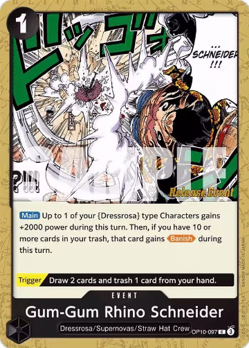 Gum-Gum Rhino Schneider (OP10-097), Royal Blood Release Event Cards — One Piece card price