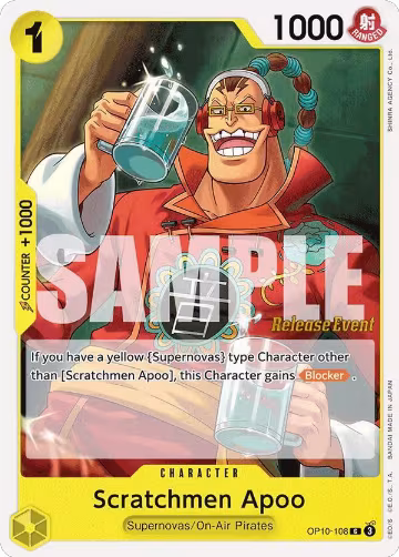Scratchmen Apoo (OP10-108), Royal Blood Release Event Cards — One Piece card price