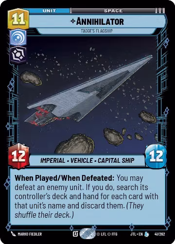 Annihilator - Tagge's Flagship (041/262), Jump to Lightspeed — Star Wars card price