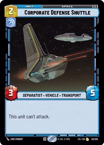 Corporate Defense Shuttle (059/262), Jump to Lightspeed — Star Wars card price