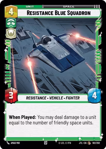 Resistance Blue Squadron (102/262), Jump to Lightspeed — Star Wars card price