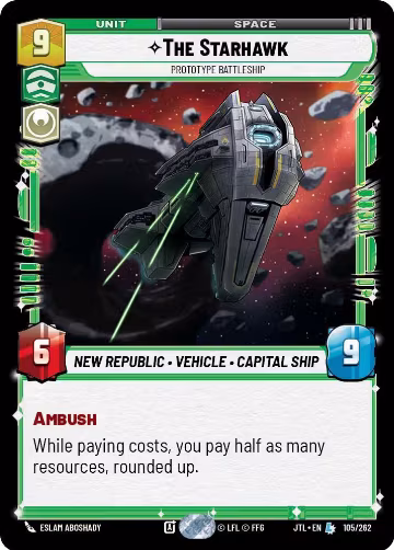 The Starhawk - Prototype Battleship (105/262), Jump to Lightspeed — Star Wars card price