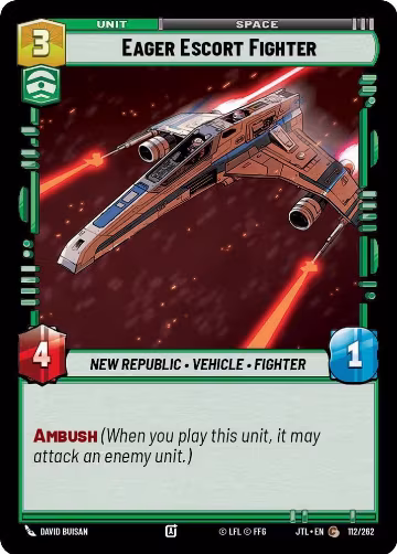Eager Escort Fighter (112/262), Jump to Lightspeed — Star Wars card price