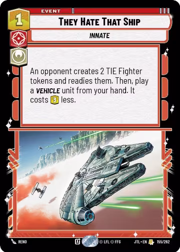 They Hate That Ship (155/262), Jump to Lightspeed — Star Wars card price