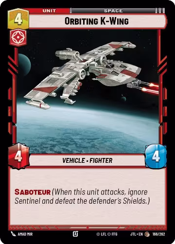 Orbiting K-Wing (166/262), Jump to Lightspeed — Star Wars card price