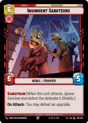 Insurgent Saboteurs (168/262), Jump to Lightspeed — Star Wars card price