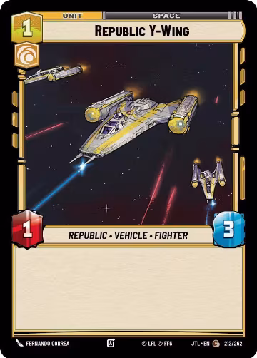 Republic Y-Wing (212/262), Jump to Lightspeed — Star Wars card price