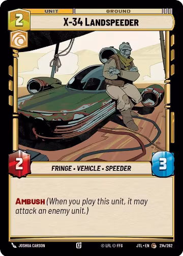 X-34 Landspeeder (214/262), Jump to Lightspeed — Star Wars card price