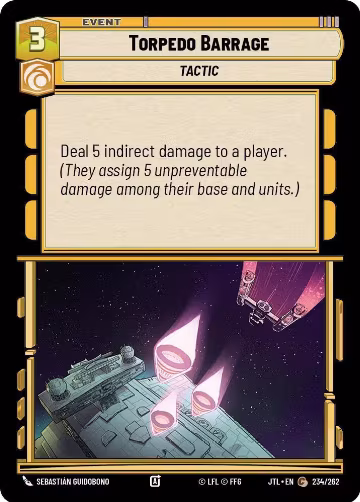 Torpedo Barrage (234/262), Jump to Lightspeed — Star Wars card price
