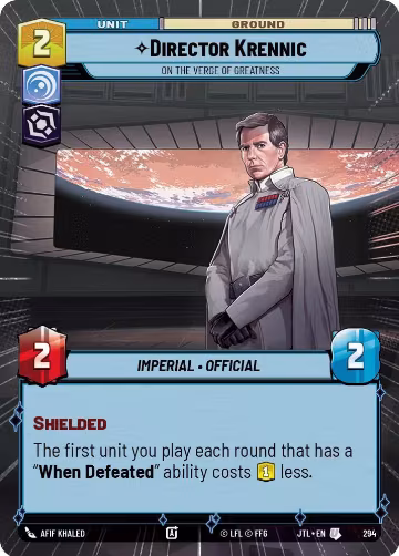 Director Krennic - On the Verge of Greatness (Hyperspace) (294), Jump to Lightspeed — Star Wars card price