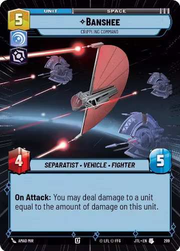 Banshee - Crippling Command (Hyperspace) (299), Jump to Lightspeed — Star Wars card price