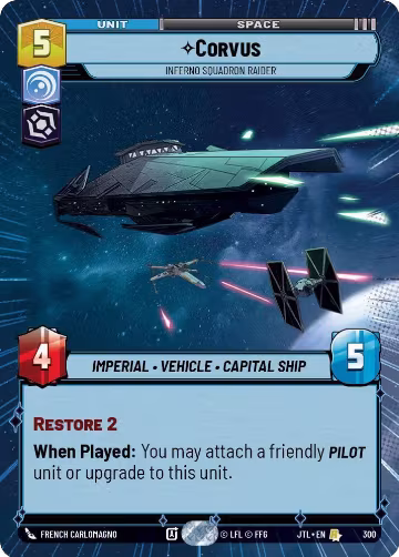 Corvus - Inferno Squadron Raider (Hyperspace) (300), Jump to Lightspeed — Star Wars card price