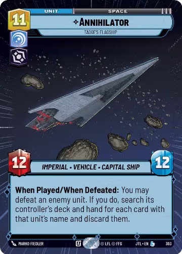 Annihilator - Tagge's Flagship (Hyperspace) (303), Jump to Lightspeed — Star Wars card price