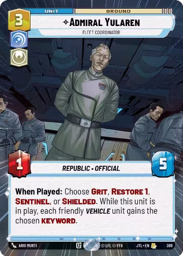 Admiral Yularen - Fleet Coordinator (Hyperspace) (309), Jump to Lightspeed — Star Wars card price