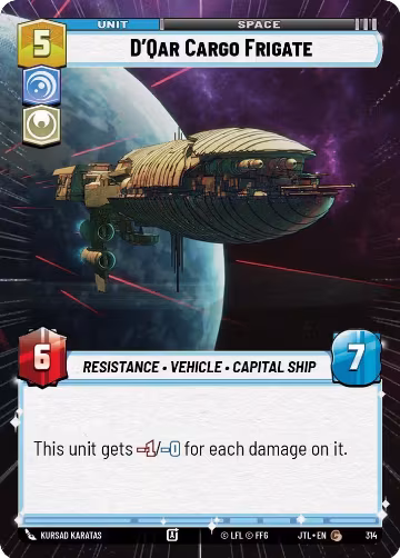 D'Qar Cargo Frigate (Hyperspace) (314), Jump to Lightspeed — Star Wars card price