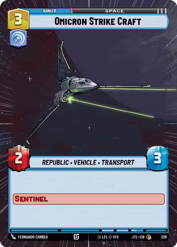 Omicron Strike Craft (Hyperspace) (326), Jump to Lightspeed — Star Wars card price