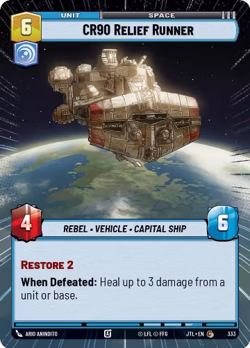 CR90 Relief Runner (Hyperspace) (333), Jump to Lightspeed — Star Wars card price