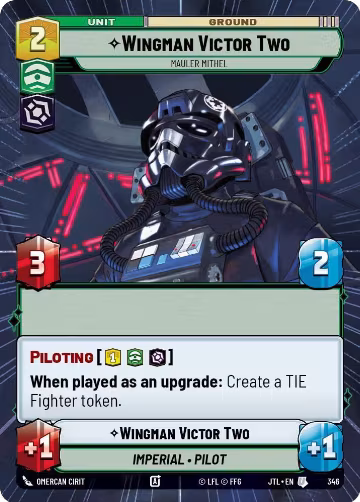 Wingman Victor Two - Mauler Mithel (Hyperspace) (346), Jump to Lightspeed — Star Wars card price