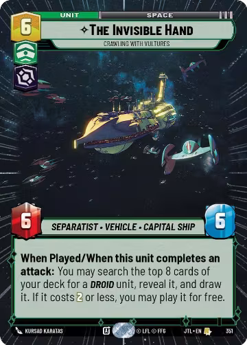 The Invisible Hand - Crawling With Vultures (Hyperspace) (351), Jump to Lightspeed — Star Wars card price