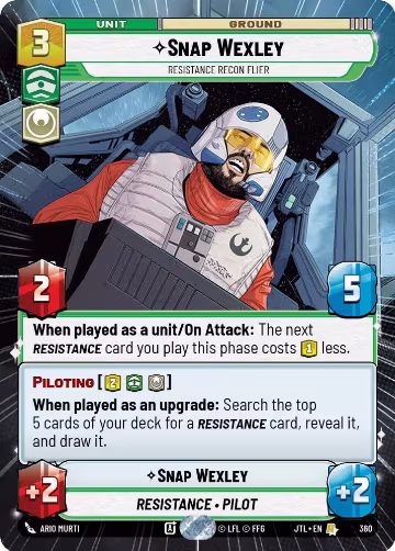 Snap Wexley - Resistance Recon Flier (Hyperspace) (360), Jump to Lightspeed — Star Wars card price