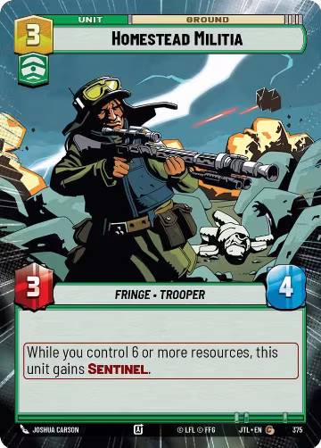 Homestead Militia (Hyperspace) (375), Jump to Lightspeed — Star Wars card price
