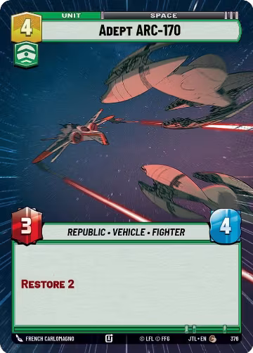 Adept ARC-170 (Hyperspace) (376), Jump to Lightspeed — Star Wars card price