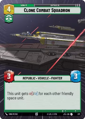 Clone Combat Squadron (Hyperspace) (377), Jump to Lightspeed — Star Wars card price