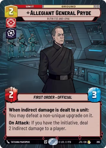 Allegiant General Pryde - Ruthless and Loyal (Hyperspace) (395), Jump to Lightspeed — Star Wars card price