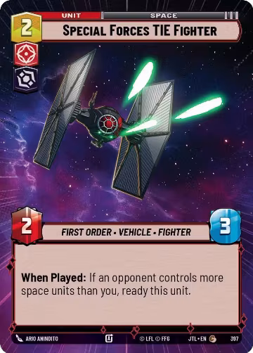 Special Forces TIE Fighter (Hyperspace) (397), Jump to Lightspeed — Star Wars card price